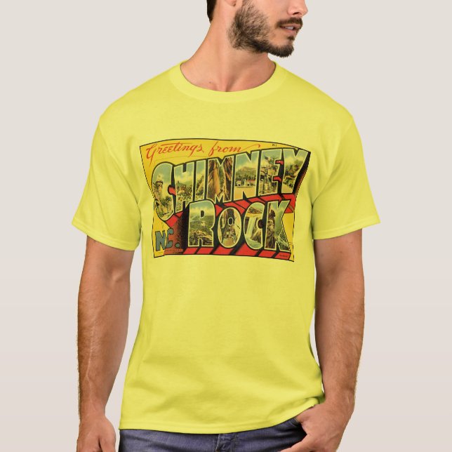 Vintage Chimney Rock, NC Postcard T-Shirt (Front)