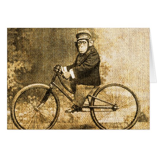 Vintage Chimpanzee on a Bicycle (Front Horizontal)