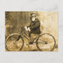 Vintage Chimpanzee on a Bicycle Postcard