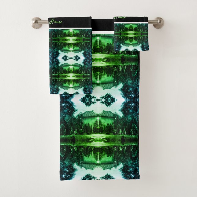 Vintage China Canton martyrs parc Bath Towel Set (Insitu)