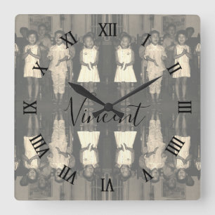 Vintage China Changsha childcare Canvas Print Square Wall Clock