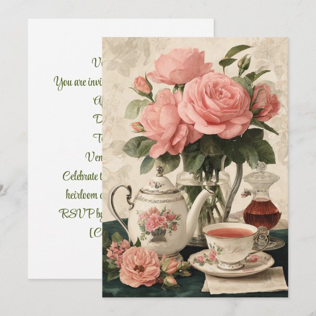 Vintage China | Classic Elegance Invitation (Front/Back)