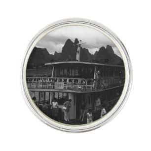 Vintage China Guilin river boat Watch Lapel Pin