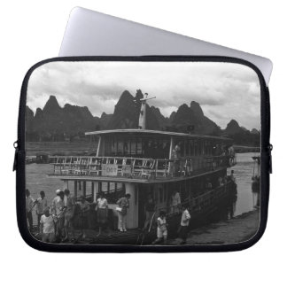 Vintage China Guilin river boat Watch Silver Finis Laptop Sleeve