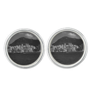 Vintage China Hong Kong bay Skyscrapers Cufflinks