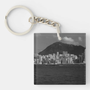 Vintage China Hong Kong bay Skyscrapers Keychain