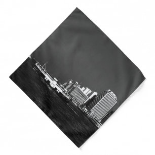 Vintage China Hong Kong boat skyscraper ​​sea Post Bandana