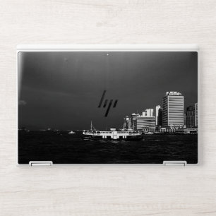 Vintage China Hong Kong boat skyscraper sea Post HP Laptop Skin