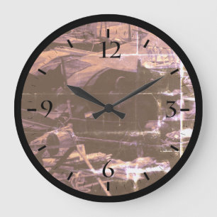 Vintage China Hong Kong houseboats Watch Large Clock