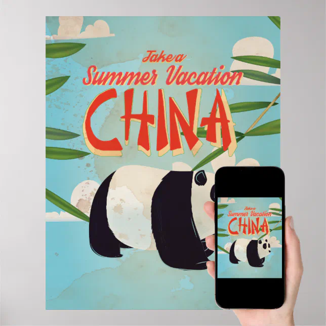 Vintage China Panda Vacation Poster | Zazzle