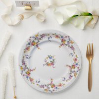 Vintage China Pattern Hand Painted Paper Plate