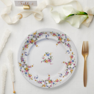 Vintage China Pattern Hand Painted Paper Plate