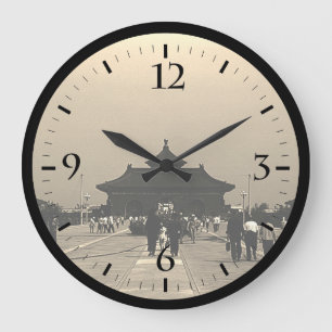 Vintage China Pekin forbidden city gate Large Cloc Clock