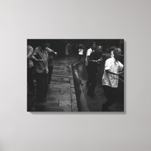Vintage China Shanghai morning gymnastic Canvas Print