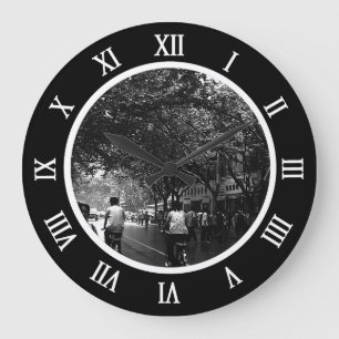 Vintage China Shanghai street Poster Award Plaster Large Clock