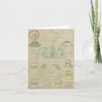 Vintage China Teacups Thank You Shabby Collage by red_dress at Zazzle