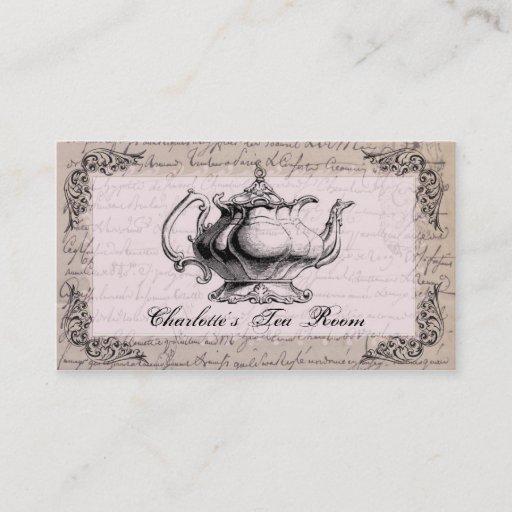 Customizable Vintage China Teapot Tea Room Business Card