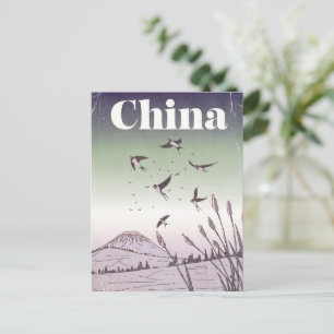 Vintage China Travel Poster Postcard