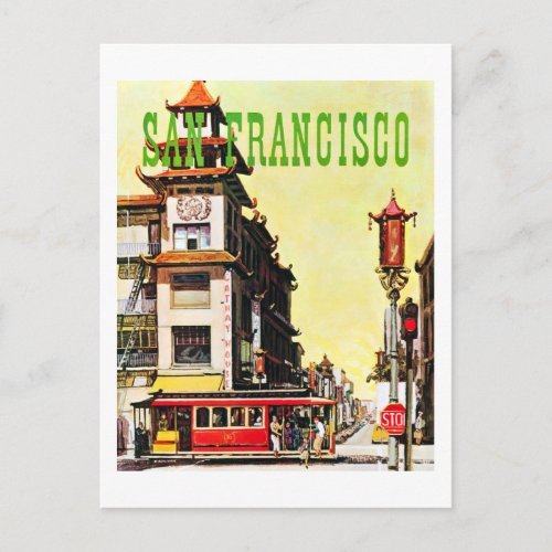Vintage Chinatown San Francisco Travel Postcard