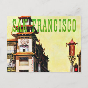 Vintage Chinatown San Francisco Travel Postcard