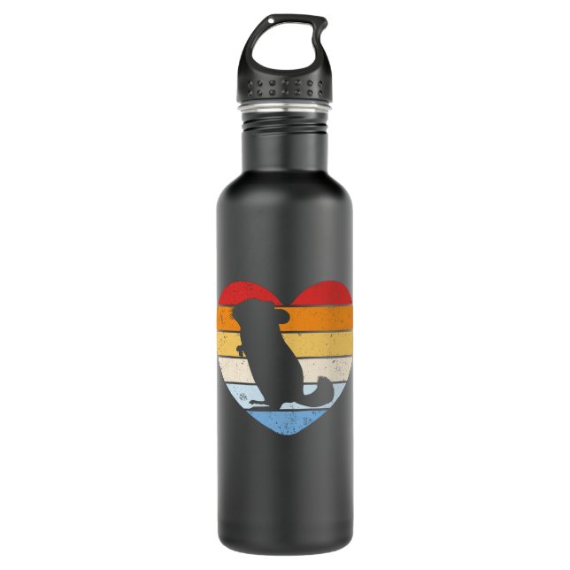 Vintage Chinchilla Stainless Steel Water Bottle (Front)