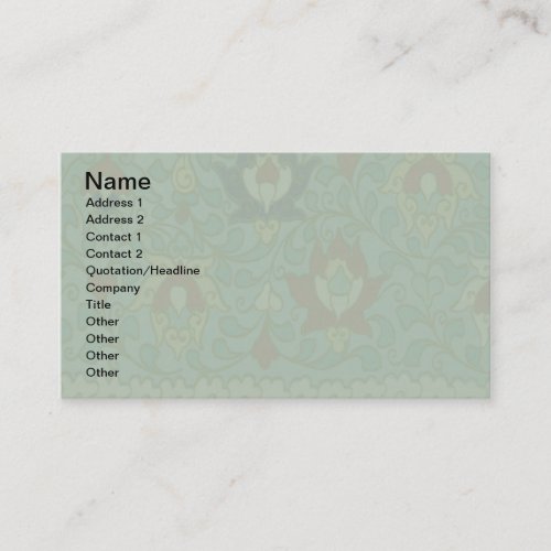 Vintage Chinese Blue Green Art Design Nature Business Card