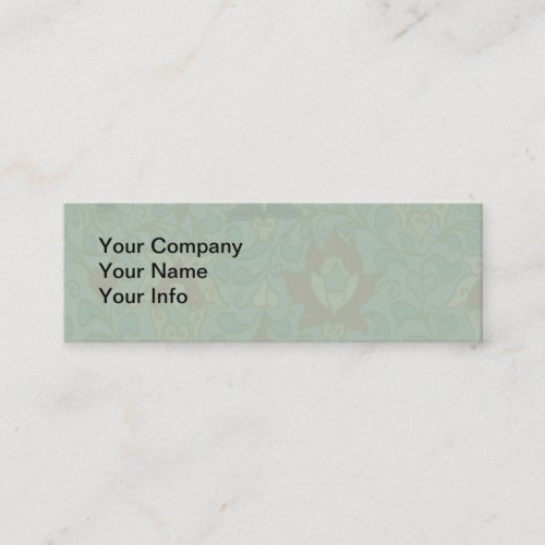 Vintage Chinese Blue Green Art Design Nature Mini Business Card