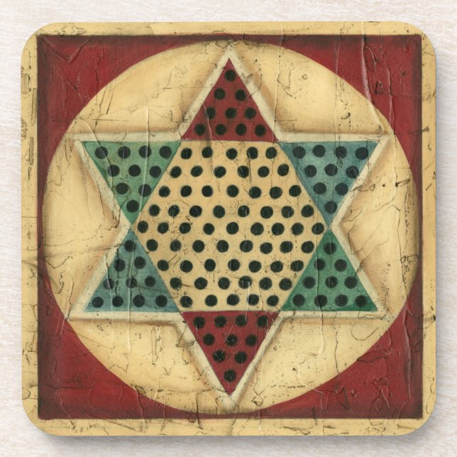 Vintage Chinese Checkerboard by Ethan Harper Beverage Coaster (Front)
