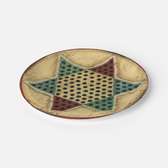 Vintage Chinese Checkerboard by Ethan Harper Paper Plates (Angled)