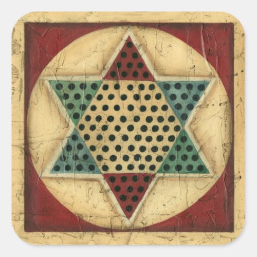Vintage Chinese Checkerboard by Ethan Harper Square Sticker