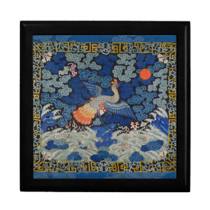 Vintage Chinese Crane Pattern: Imperial Blue Gift Box