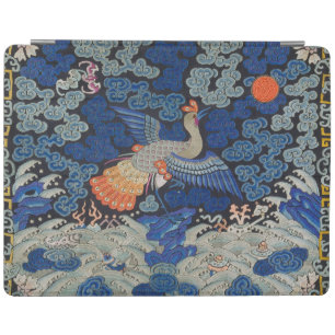 Vintage Chinese Crane Pattern: Imperial Blue iPad Smart Cover