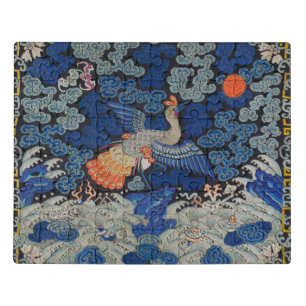 Vintage Chinese Crane Pattern: Imperial Blue Jigsaw Puzzle