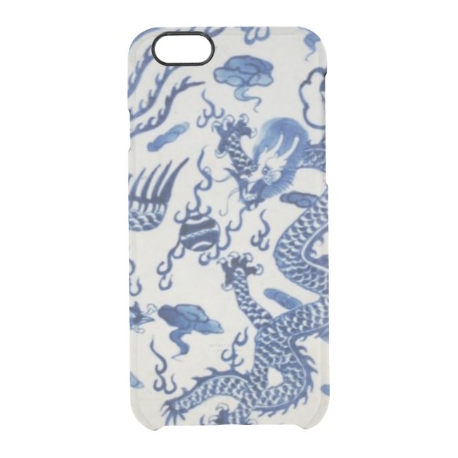 Vintage chinese dragon chinoiserie monaco blue iPhone Case