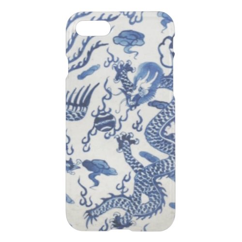 Vintage chinese dragon chinoiserie monaco blue iPhone SE87 case
