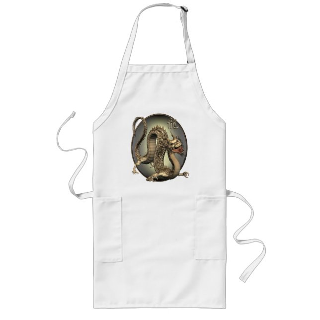 Vintage Chinese Dragon Long Apron (Front)