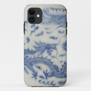 Vintage chinese dragon monaco blue chinoiserie iPhone 11 case
