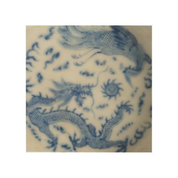 Vintage Chinese Dragon Monaco Blue Chinoiserie Wood Wall Art by iBella at Zazzle