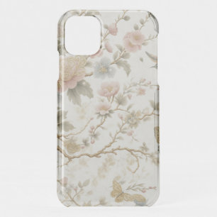 Vintage Chinese Floral Pattern with Hummingbird iPhone 11 Case