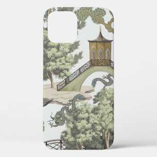 Vintage Chinese landscape seamless pattern. Chinoi iPhone 12 Case