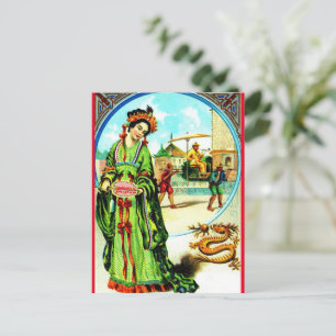 Vintage Chinese Lunar New Year /Dragon Holiday Postcard