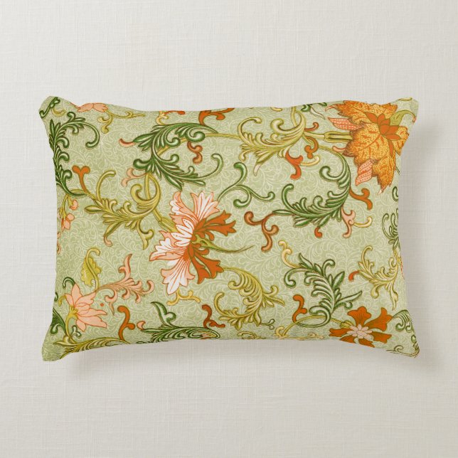 Vintage Chinese Ornament Jones Flowers   Accent Pillow (Front)