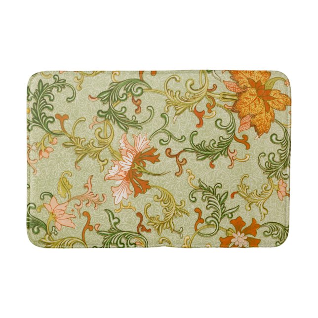 Vintage Chinese Ornament Jones Flowers   Bath Mat (Front)