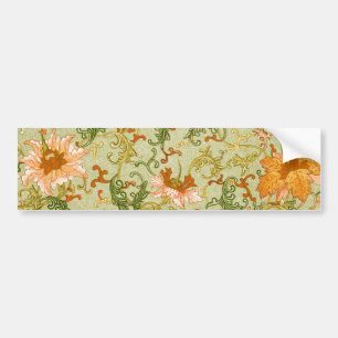 Vintage Chinese Ornament Jones Flowers Bumper Sticker