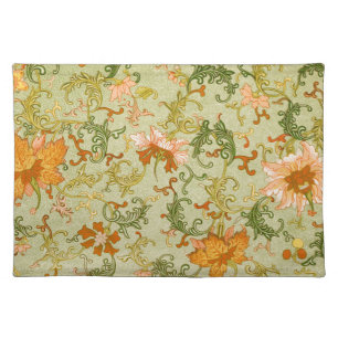 Vintage Chinese Ornament Jones Flowers Cloth Placemat