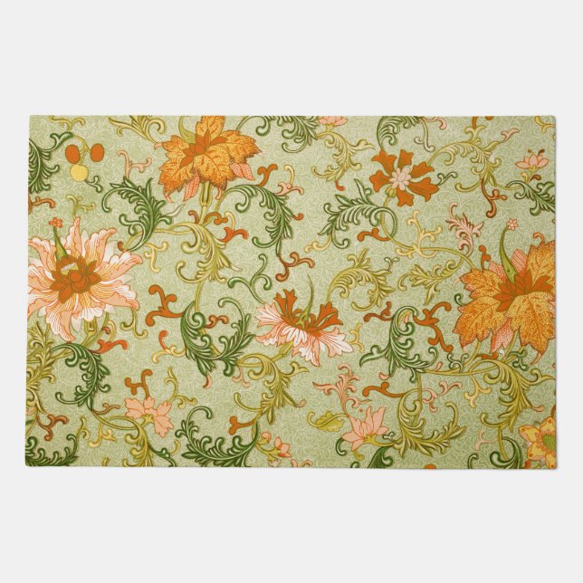 Vintage Chinese Ornament Jones Flowers   Doormat (Front)