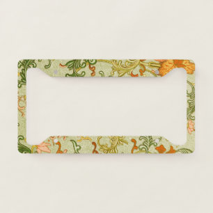 Vintage Chinese Ornament Jones Flowers License Plate Frame