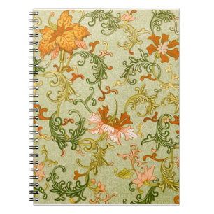 Vintage Chinese Ornament Jones Flowers   Notebook