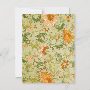 Vintage Chinese Ornament Jones Flowers Postcard