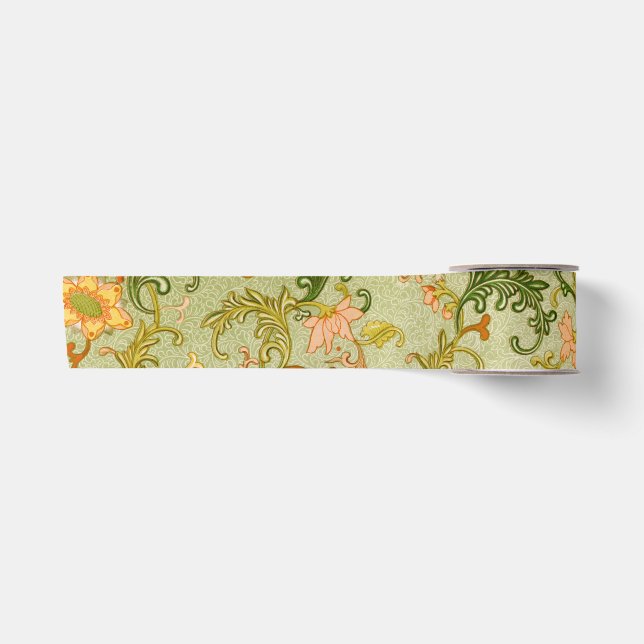 Vintage Chinese Ornament Jones Flowers   Satin Ribbon (Front)